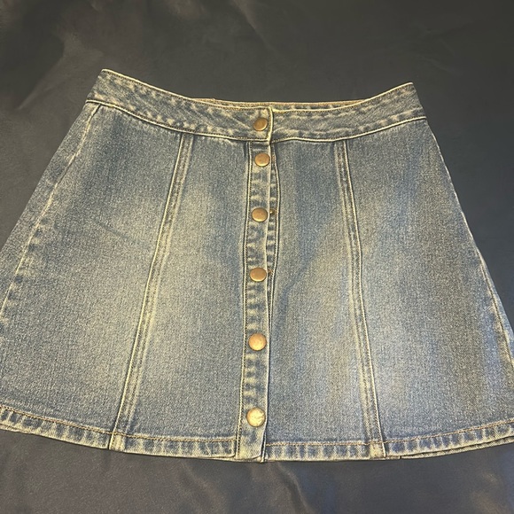 Bullhead Dresses & Skirts - Bullhead Snap Front Denim Mini Skirt